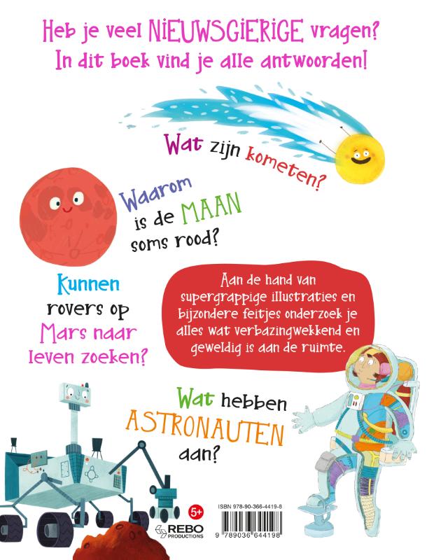 Achterkant van De ruimte nieuwsgierige vragen en antwoorden