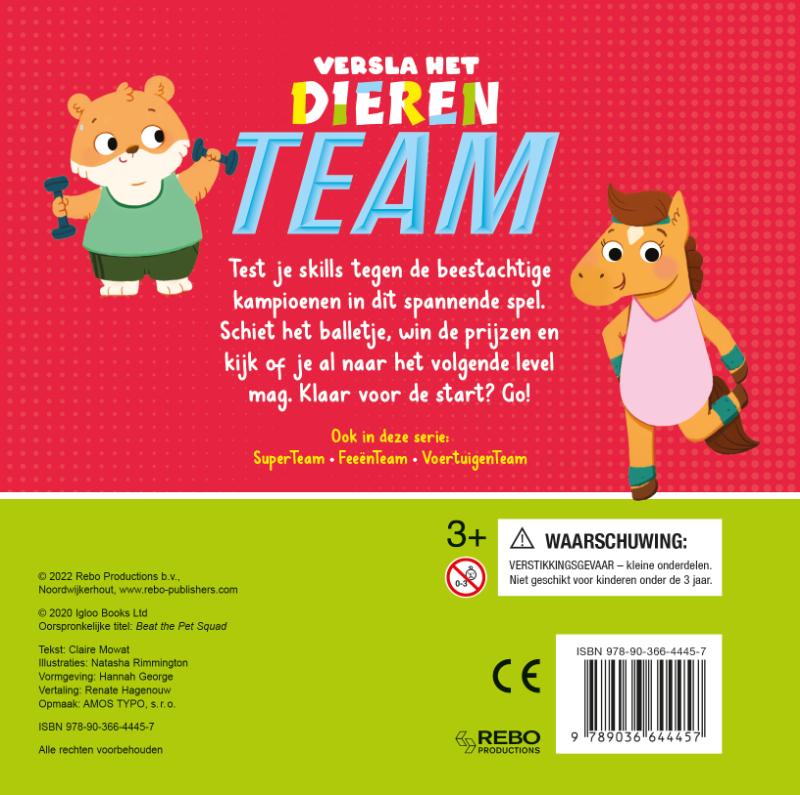 Achterkant van Versla het dierenteam