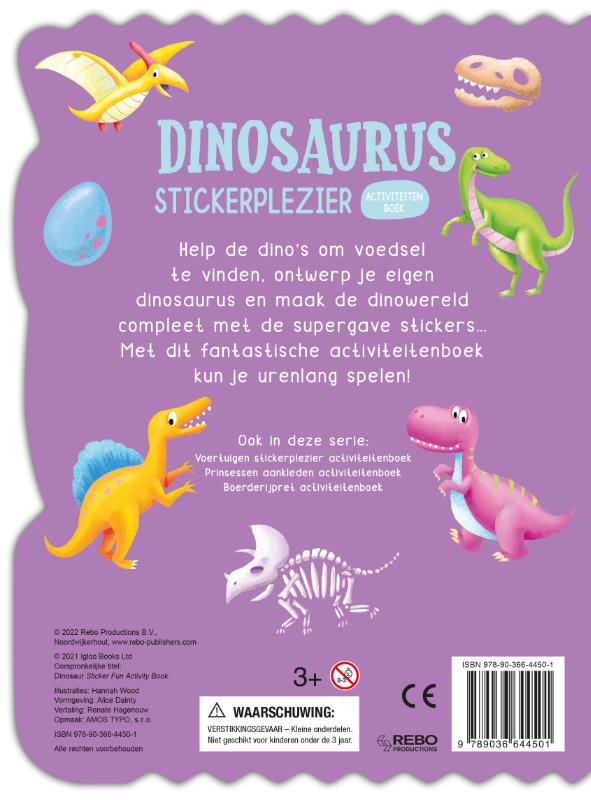 Achterkant van Dinosaurus stickerplezier