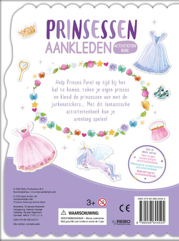 Achterkant van Prinsessen aankleden stickerplezier