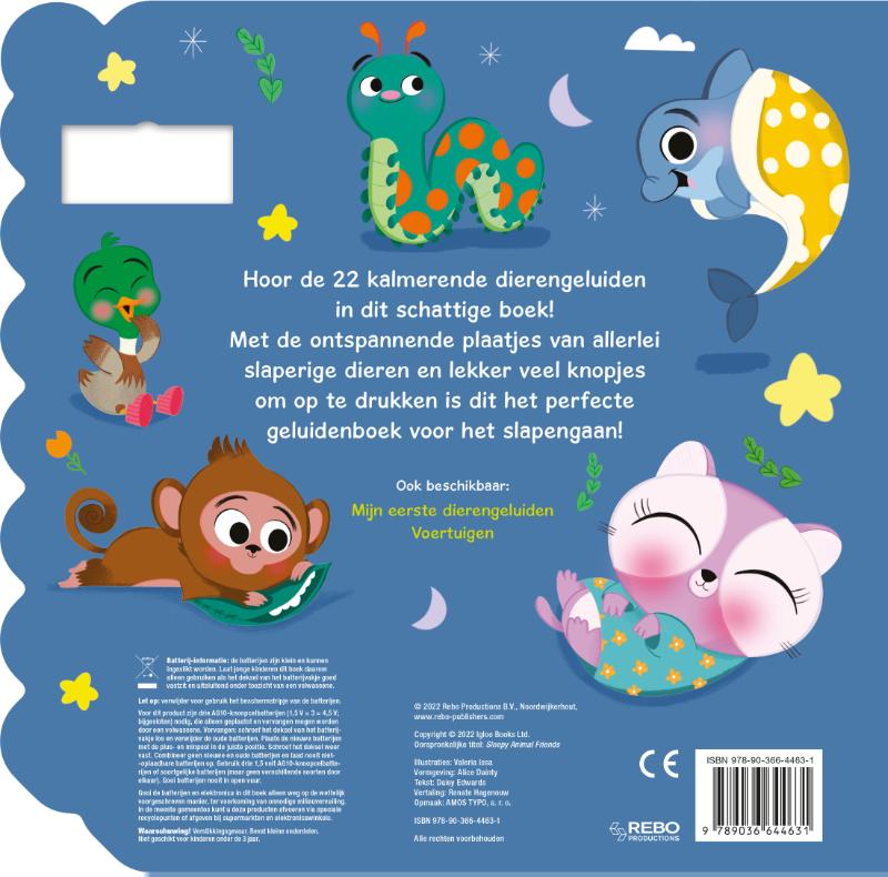 Achterkant van Bedtijd dierenvriendjes - geluidenboek