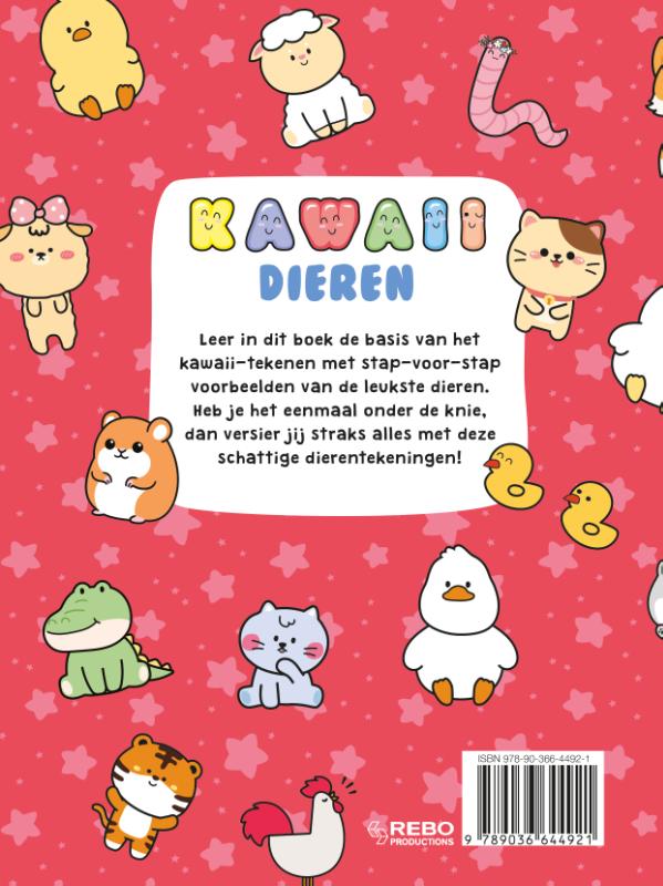 Achterkant van Kawaii dieren