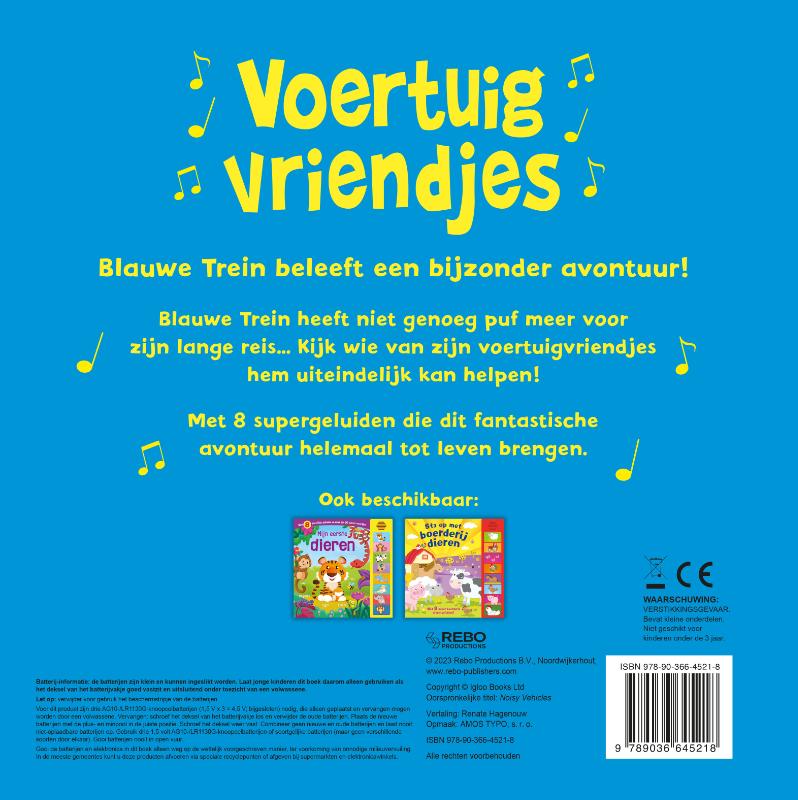 Achterkant van Voertuigvriendjes - Geluidenboek