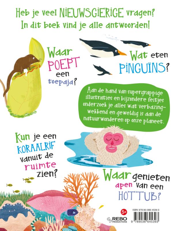 Achterkant van Nieuwsgierige vragen en antwoorden Natuurwonderen