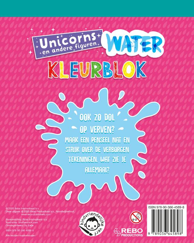 Achterkant van Waterkleurblok Unicorns
