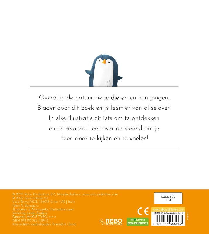 Achterkant van Dieren - Mijn eerste voelboek