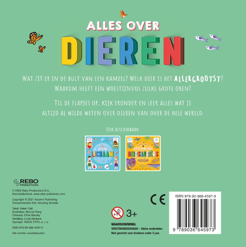 Achterkant van Flapjesboek Alles over dieren