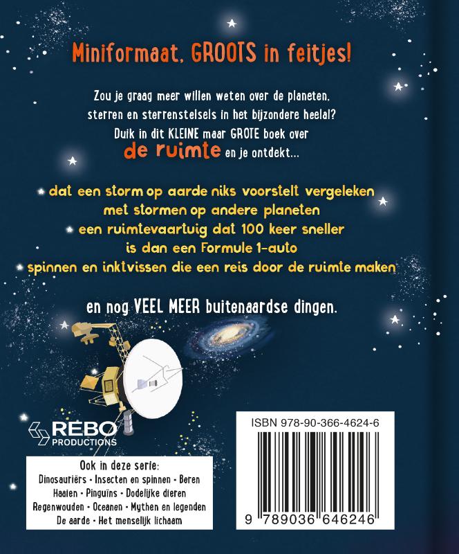 Achterkant van Het kleine maar grote boek over de ruimte