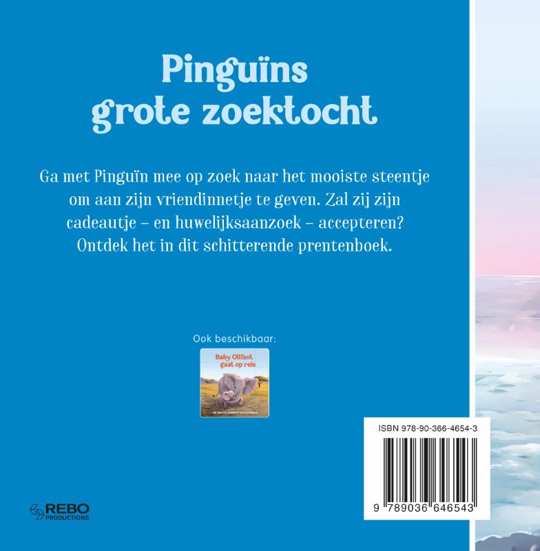 Achterkant van Pinguïns grote zoektocht