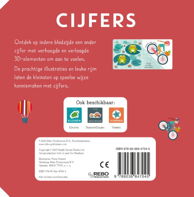 Achterkant van 3D-voelboek cijfers