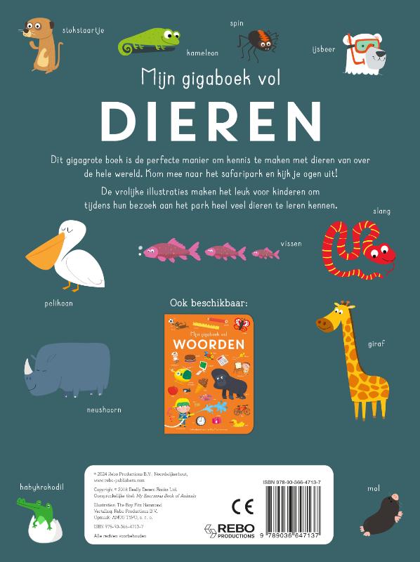 Achterkant van Mijn gigaboek vol dieren