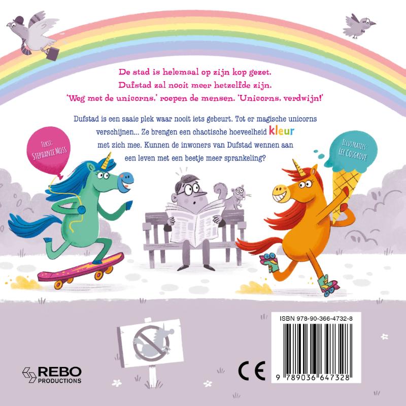 Achterkant van Uh-oh! Daar zijn de… unicorns!