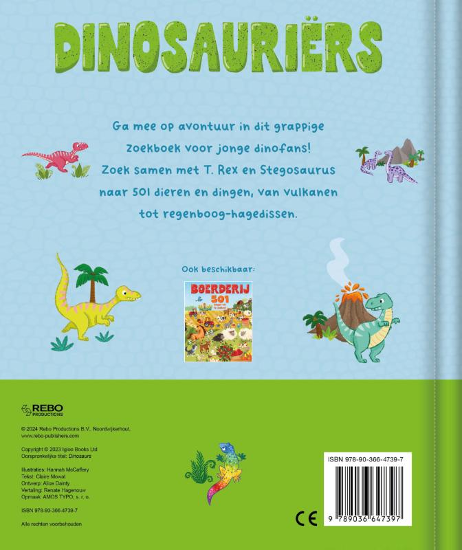 Achterkant van 501 dingen om te zoeken - Dinosauriërs