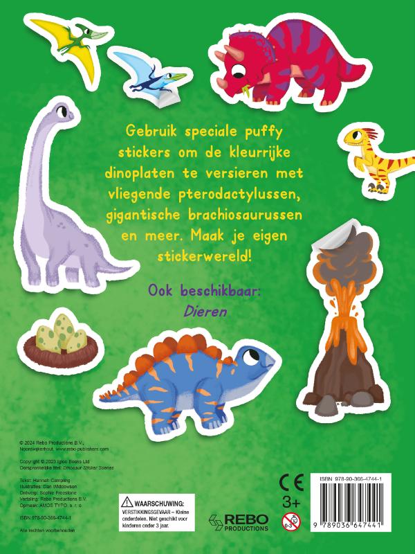 Achterkant van Dinosauriërs Stickerwereld