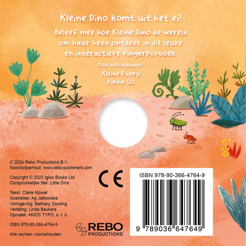 Achterkant van Kleine dino - Vingerpopboek