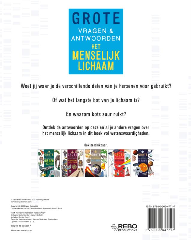 Achterkant van Het menselijk lichaam - Grote vragen & antwoorden