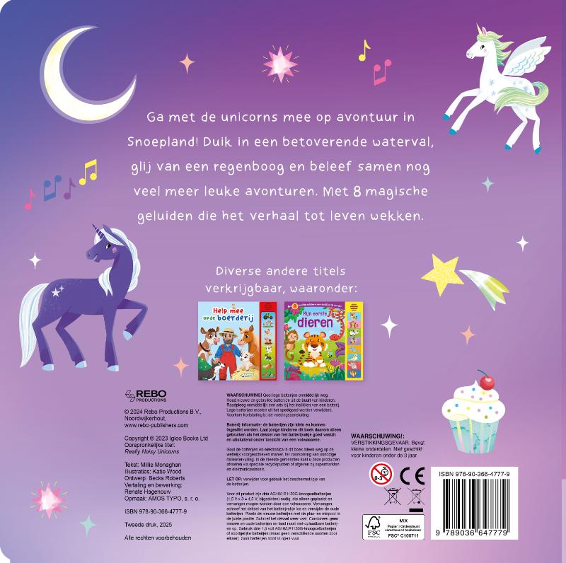 Achterkant van Unicorns - Geluidenboek