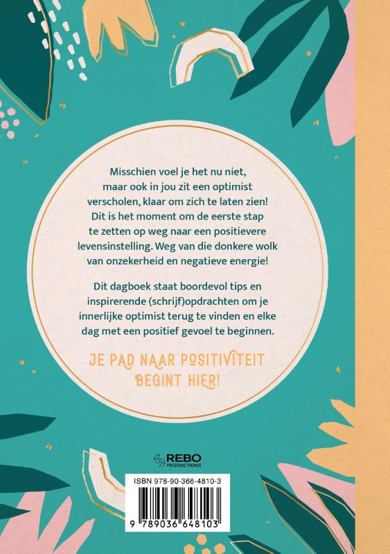 Achterkant van Positiviteit voor elke dag journal
