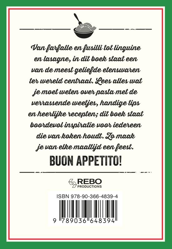 Achterkant van Het kleine zakboek pasta