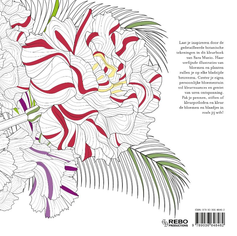 Achterkant van Flower Happiness - Kleurboek