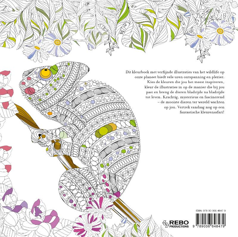 Achterkant van Wilde dieren - Kleurboek