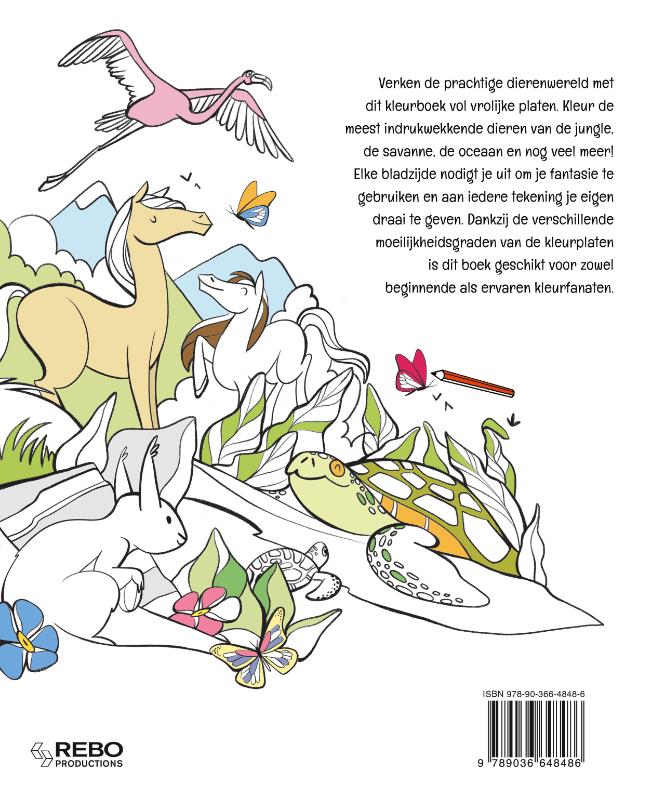 Achterkant van Dieren - Kleurboek