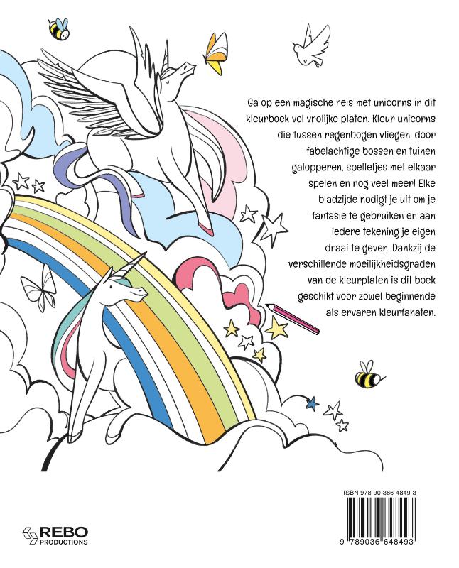 Achterkant van Unicorns - Kleurboek