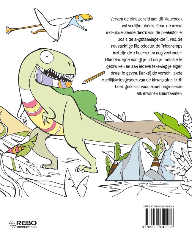 Achterkant van Dinosauriërs - Kleurboek