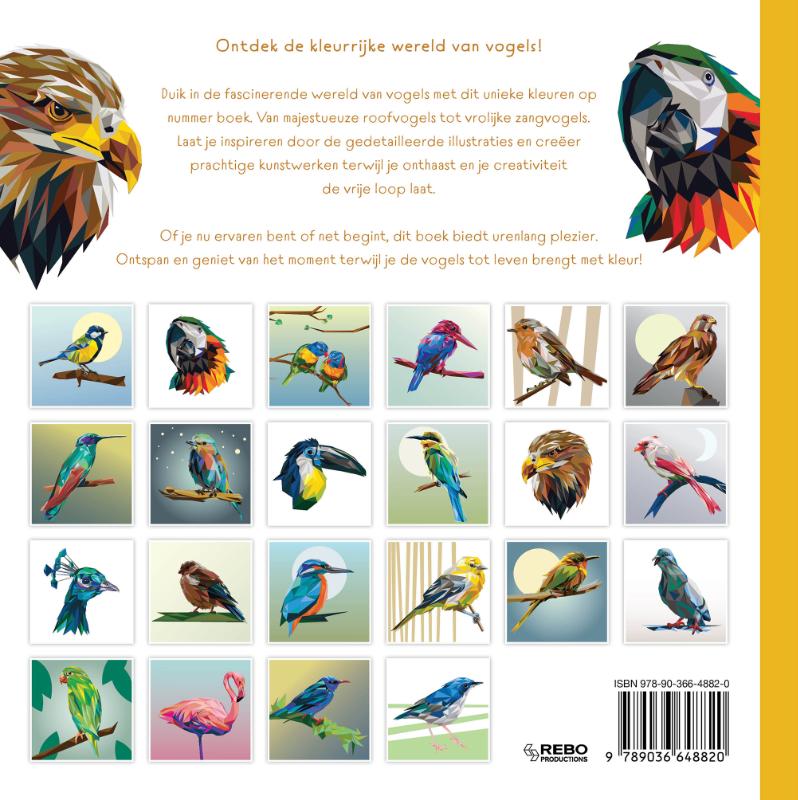 Achterkant van Vogels van de wereld - Kleuren op nummer