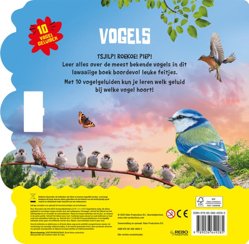 Achterkant van Vogels - 10-geluidenboek