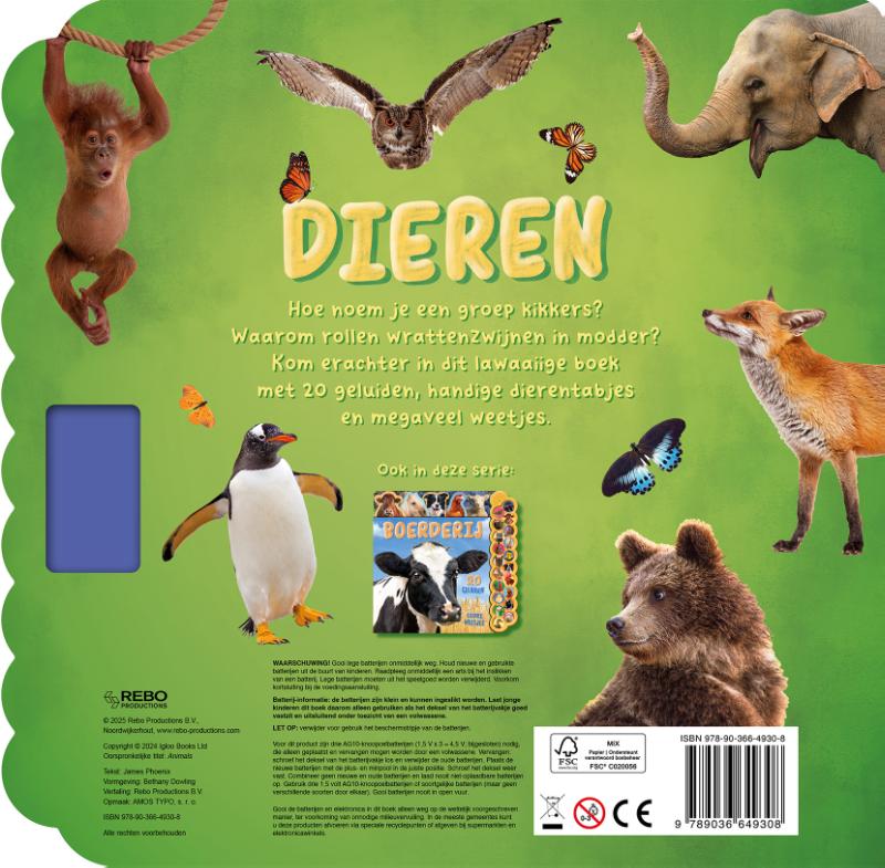 Achterkant van Dieren - 20-geluidenboek