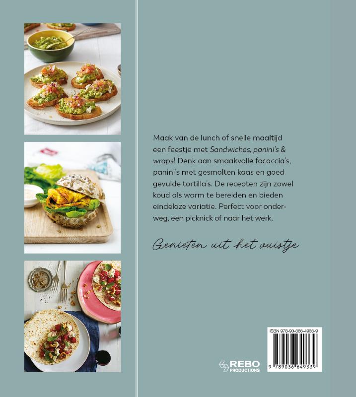 Achterkant van Sandwiches, panini's & wraps