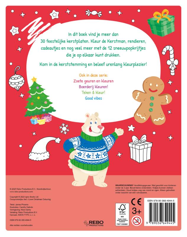 Achterkant van I love Kerstmis kleuren! - Kleuren!