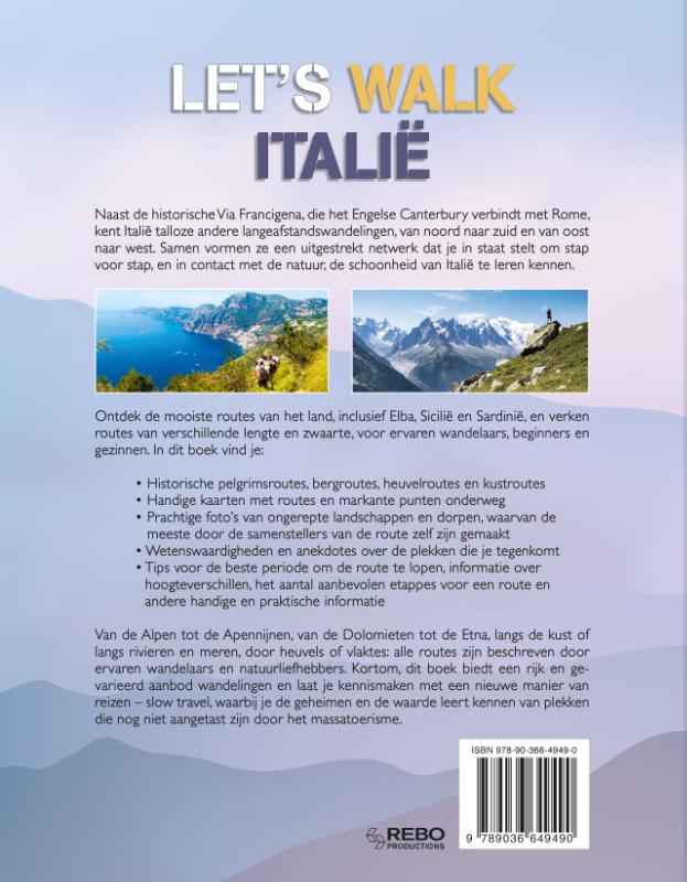 Achterkant van Let's walk Italië