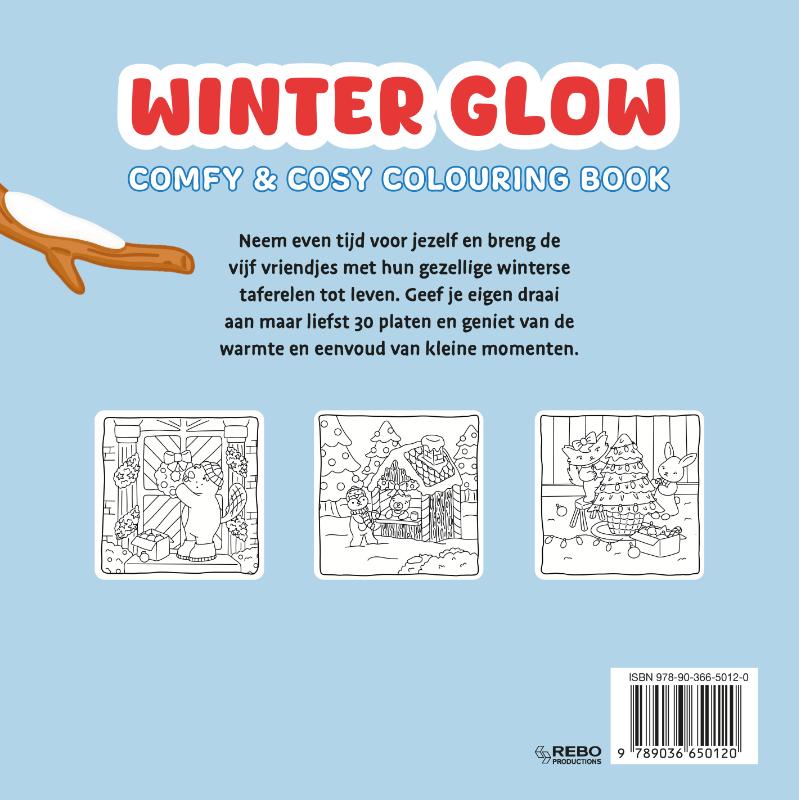 Achterkant van Winter glow - Comfy & cosy colouring book