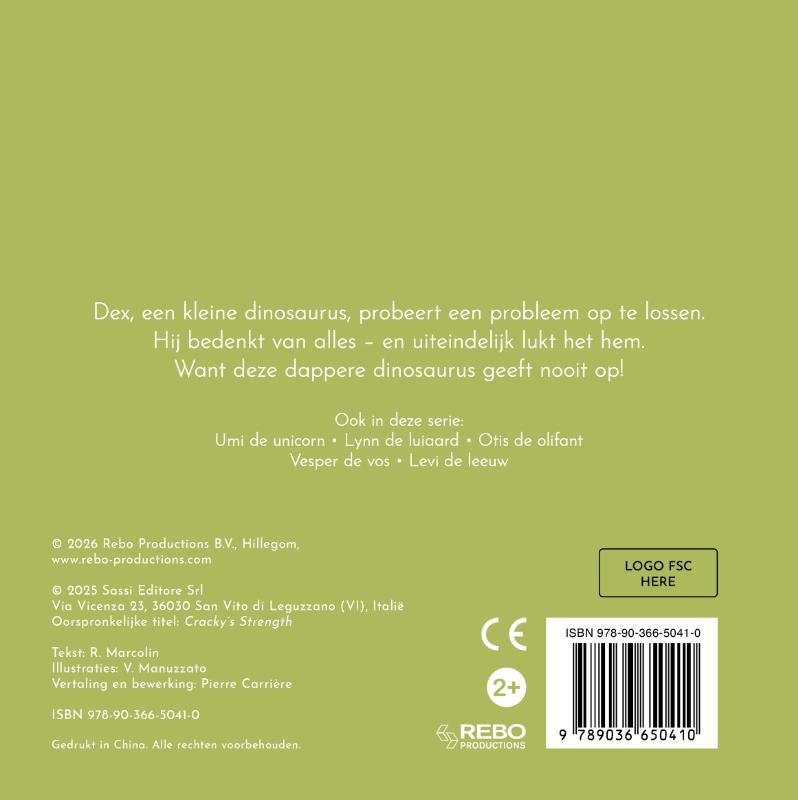 Achterkant van Dex de dino