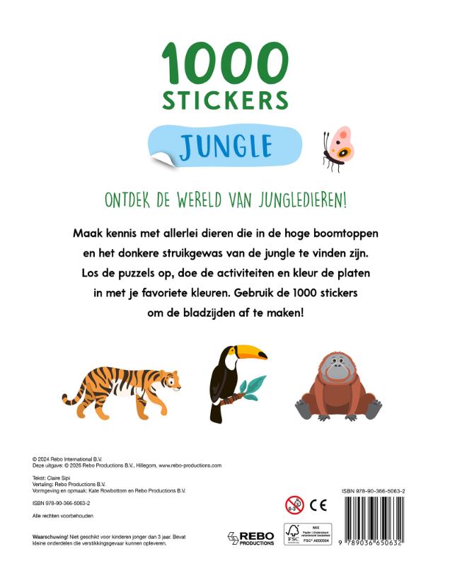 Achterkant van Jungle - 1000 stickers