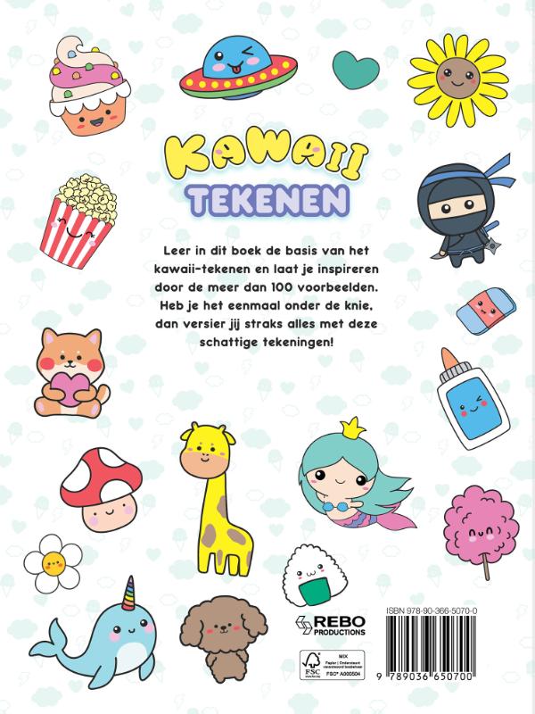 Achterkant van Kawaii tekenen