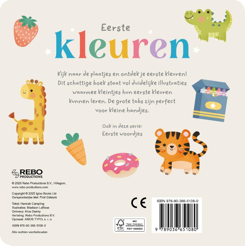 Achterkant van Eerste kleuren - Kijk en ontdek