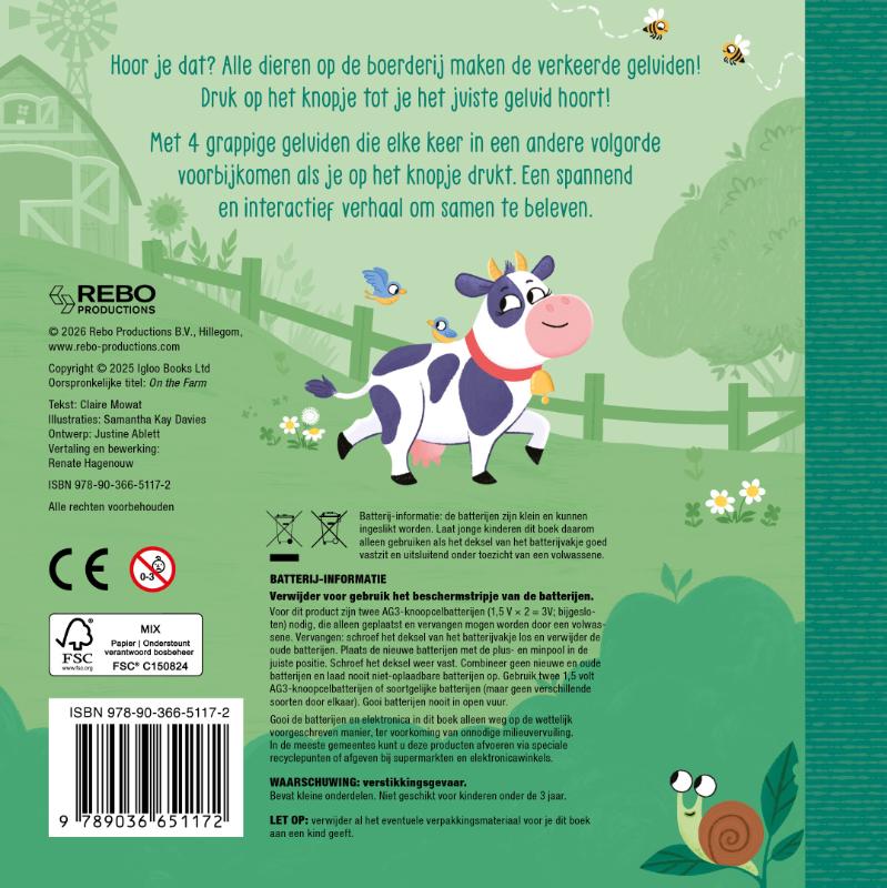 Achterkant van Op de boerderij - Zoek het geluid