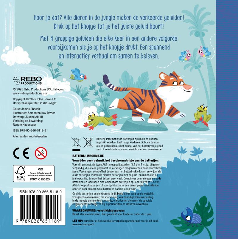 Achterkant van In de jungle - Zoek het geluid
