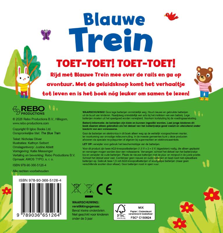 Achterkant van Blauwe trein