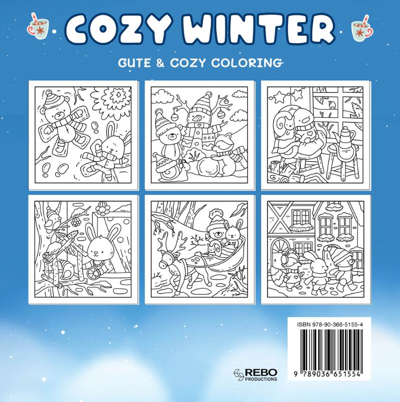 Achterkant van Cozy winter - Coloring Book Cafe