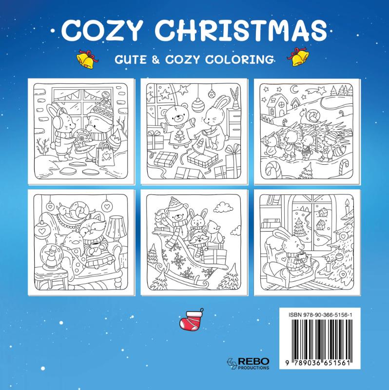 Achterkant van Cozy Christmas-Cute & cozy coloring