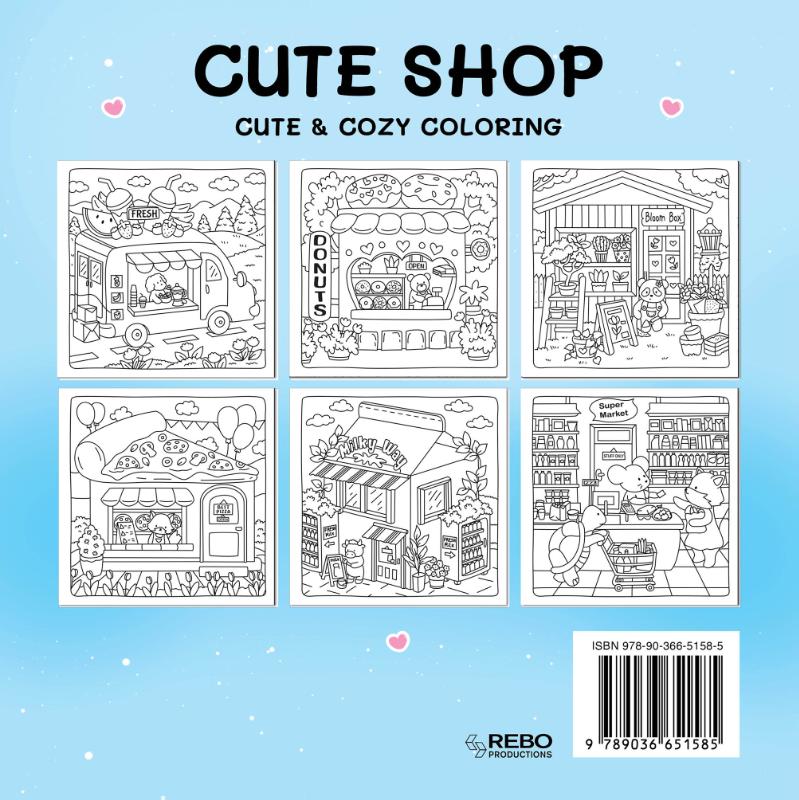 Achterkant van Cute shop - Coloring Book Cafe
