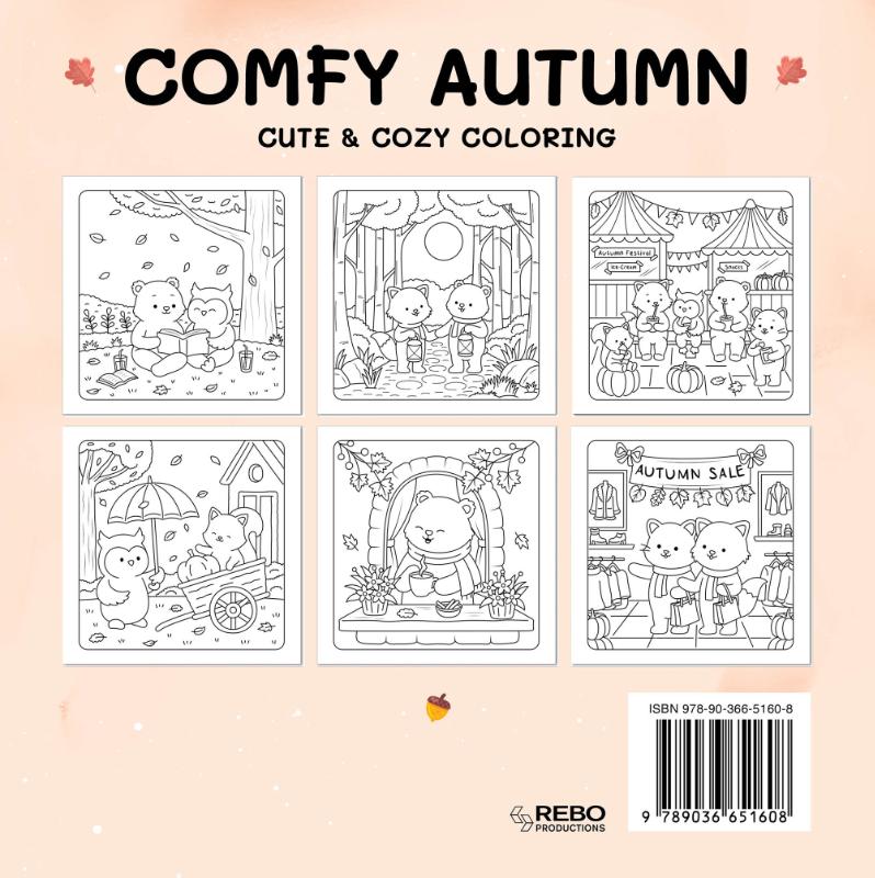 Achterkant van Comfy autumn - Coloring Book Cafe