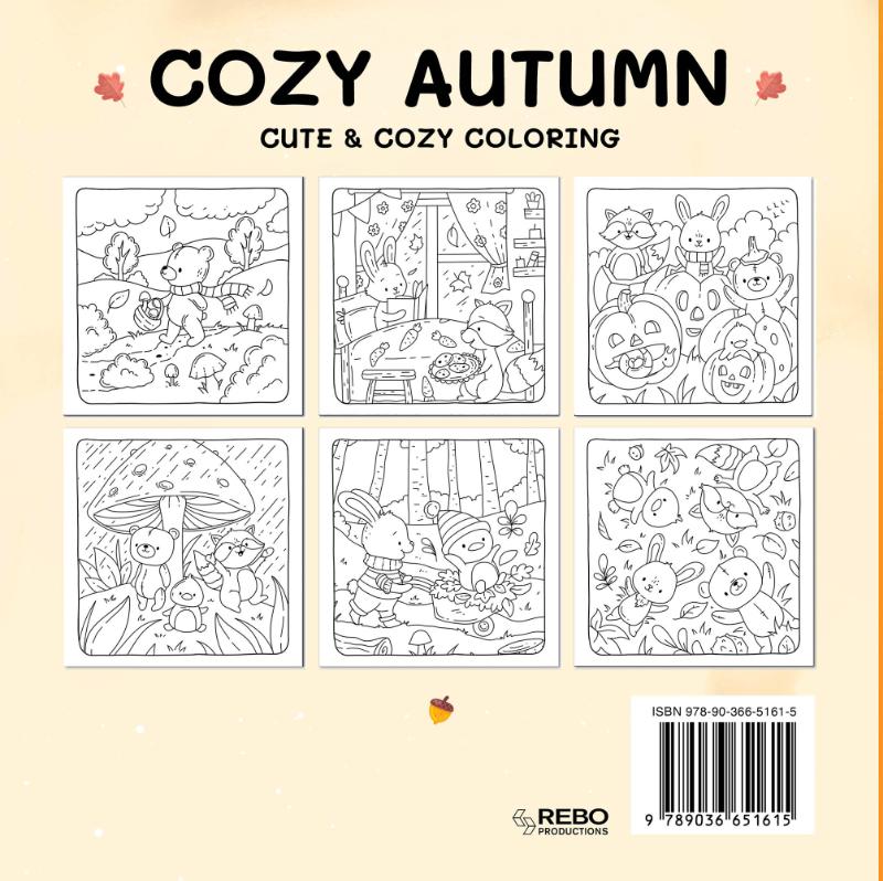 Achterkant van Cozy autumn - Coloring Book Cafe
