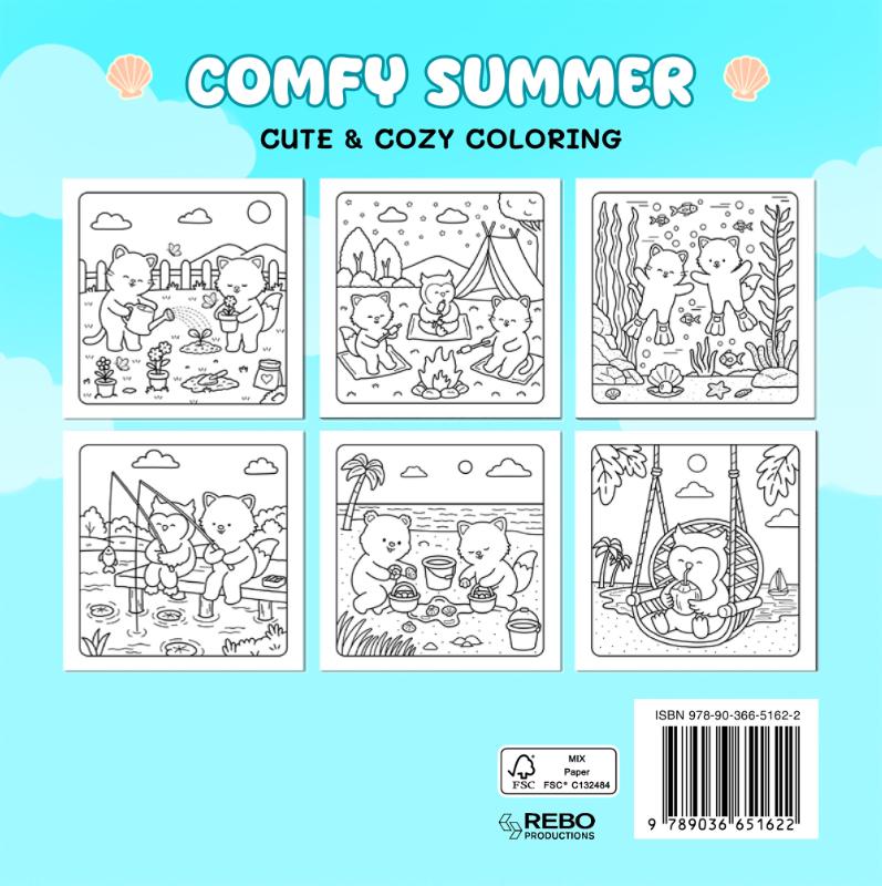 Achterkant van Comfy summer - Coloring Book Cafe