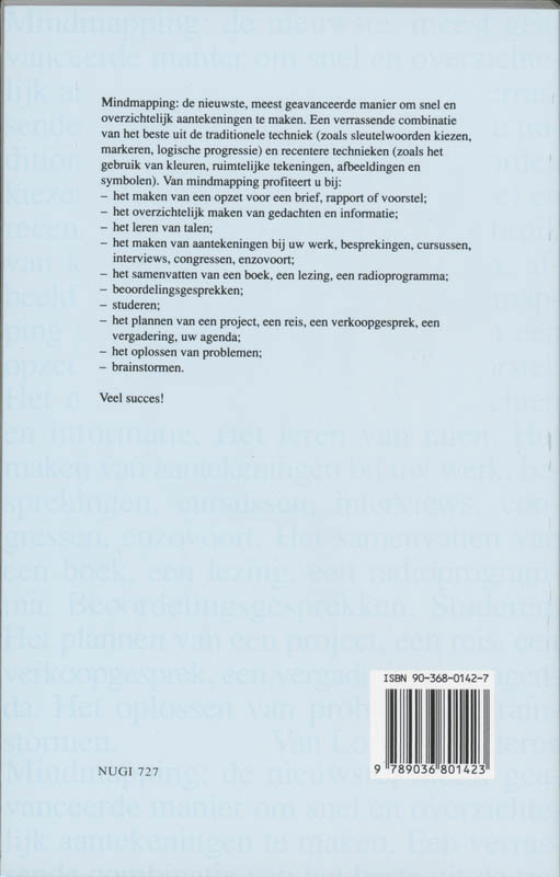 Achterkant van Mindmapping in de praktijk