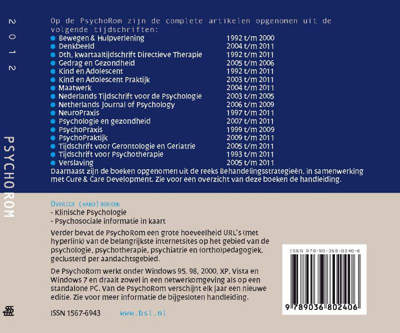 Achterkant van Psychorom 2012